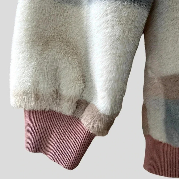 BLUE B | NWOT | PULLOVER LONG SLEEVE FLEECE PLAID PASTEL |  SIZE: SMALL - Picture 4 of 11